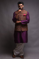 Picture of Purple embroidered kurta