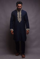 Picture of Blue embroidered kurta with shalwar