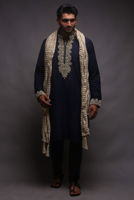 Picture of Blue embroidered kurta with shalwar