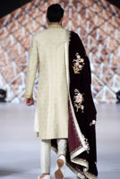Picture of Cream jamawar sherwani