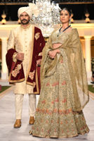 Picture of Cream jamawar sherwani