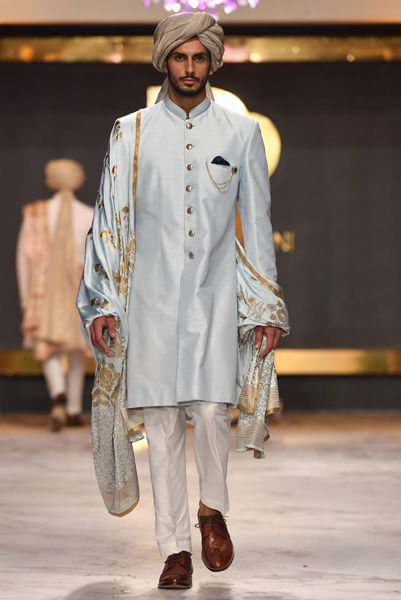 Picture of Sky blue sherwani