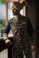 Picture of Yale blue sherwani