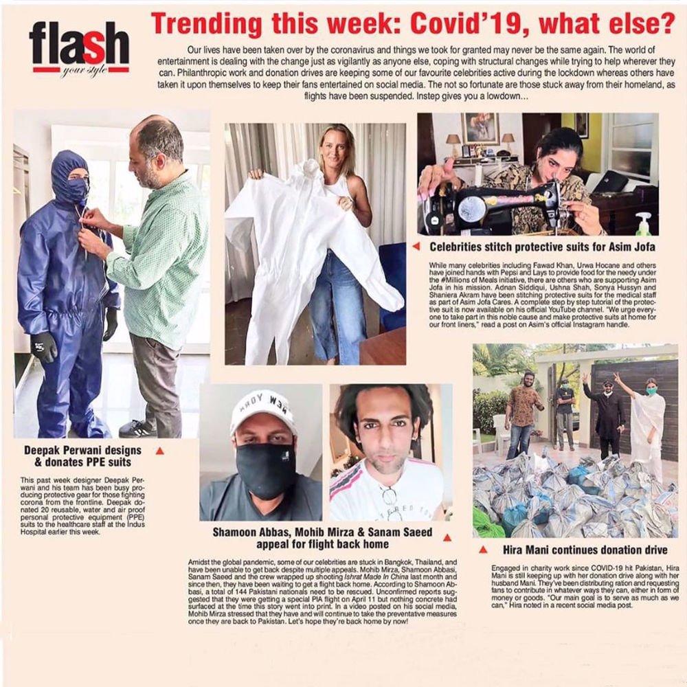 Deepak Perwani doing his part for the community by producing the PPE suits and donating it to Hospitals. Let’s fight this together! #StayHomeSaveLives #Covid 19 #DeepakPerwaniofficial #PPE #Karachi for women from deepakperwani