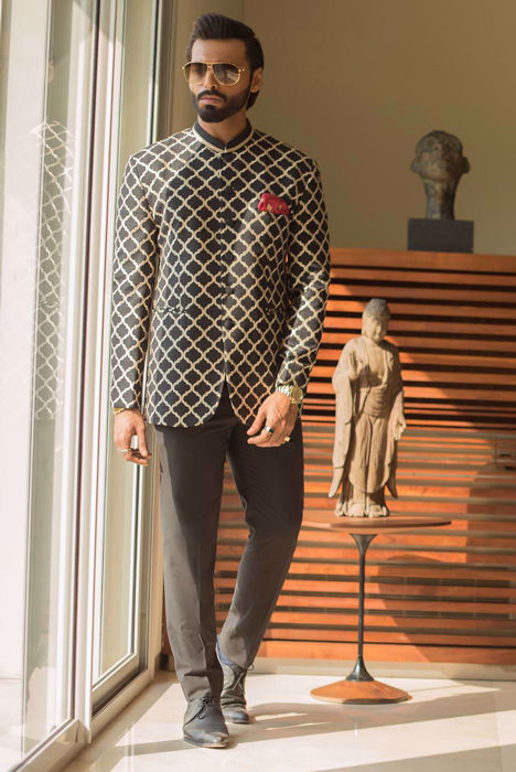 Beige Embroidered Jacket