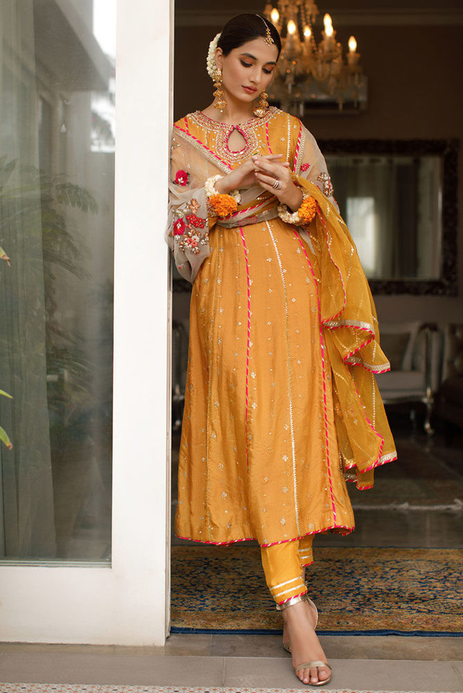 小物 Anokhi Dupatta cotton 240cm saffron ANNE (KTD3554) | Deepak Perwani